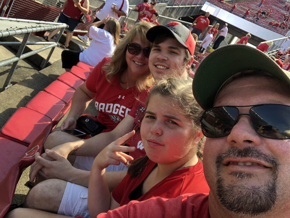 silly888's tweet photo. Our first Badger game @bjsilly @UWBadgers @psillman55 #firstofmany #Badgers @UWMadison https://t.co/vDEQMalUEP