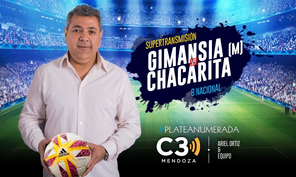 Ya estamos desde la cancha de <a href="/GimnasiaMendoza/">Gimnasia y Esgrima Mza 8️⃣♥️</a> por <a href="/Cadena3Com/">Cadena 3 Argentina</a> 97.7 más junto a <a href="/EmilioMedinaMza/">Emilio Medina</a> <a href="/facudimaria/">Facundo Dimaria</a> @oscarmiguele1 y todo el equipo <a href="/PLATEANUMERADA1/">PLATEA NUMERADA</a>