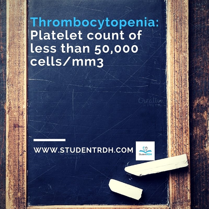 StudentRDH's tweet image. #SaturdayDefinitions #StudentRDH #Thrombocytopenia