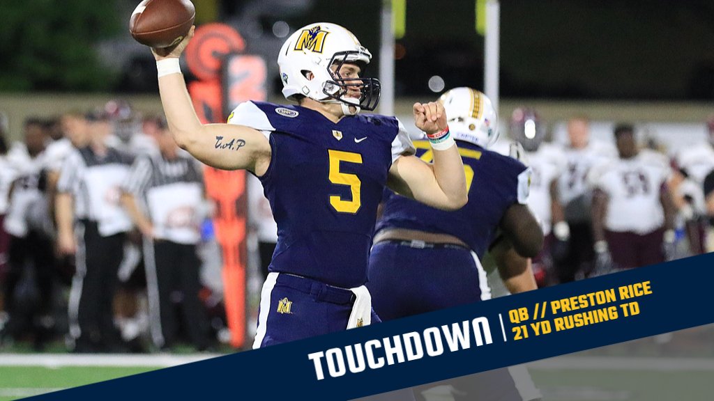 racersfootball's tweet photo. Touchdown Racers!! Preston Rice finds the end zone on a 21 yard scramble with just under 30 seconds left in the game. https://t.co/G2Frbl5uvt