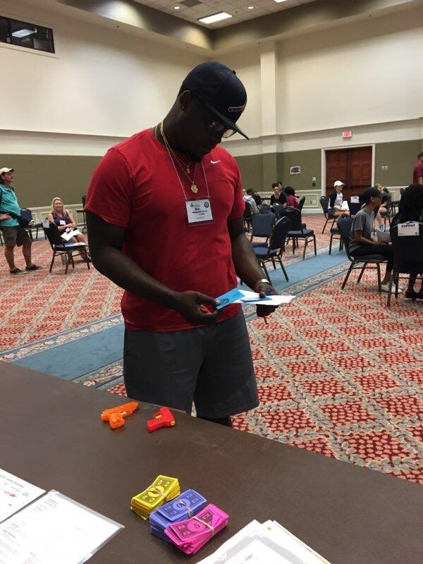 uandrews's tweet photo. Can you #rethinkpoverty ? Participants trying to navigate the Poverty Simulation https://t.co/rVSJ3QkcVn