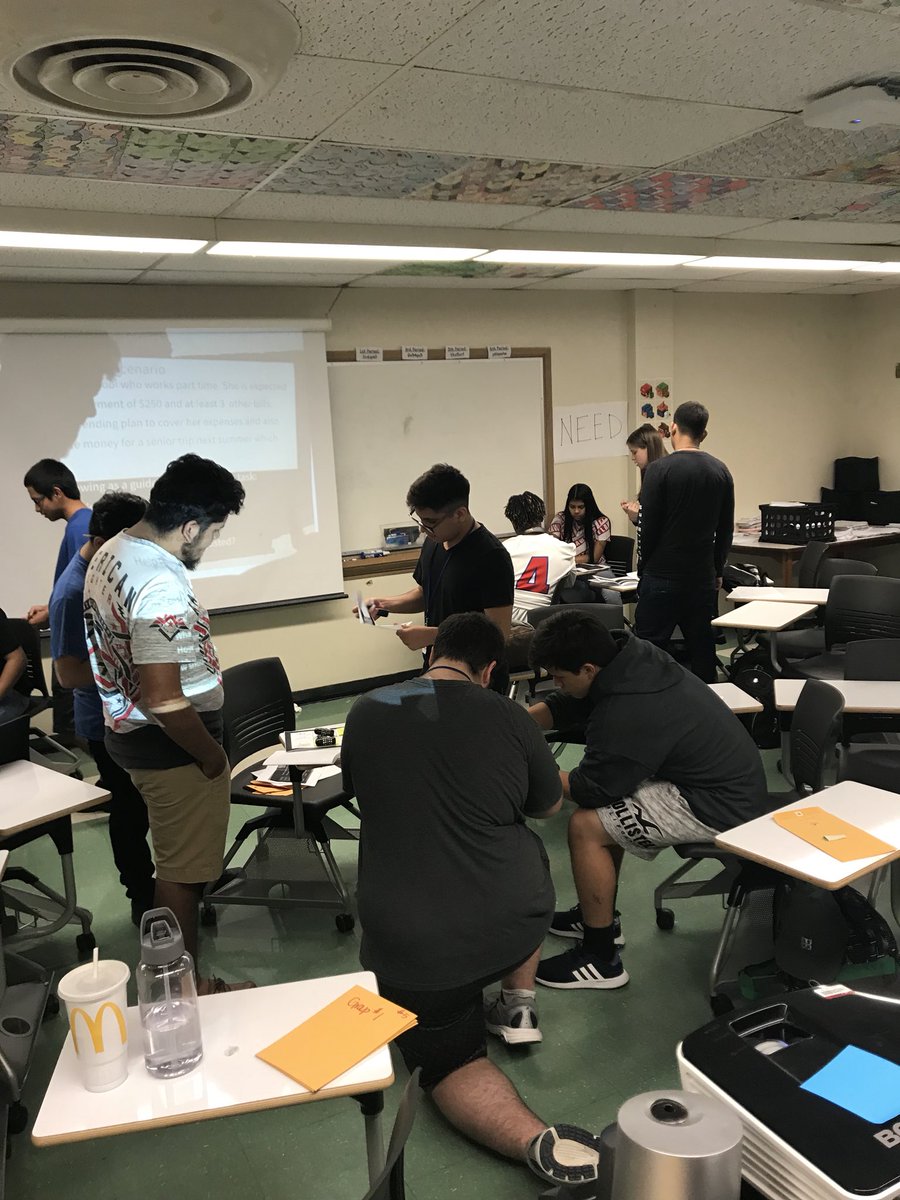 CoachKatieKeith's tweet photo. JJP Financial Math finishing up a long week goal setting with a Spending Plan Scavenger Hunt/Break Out to learn how to bring our financial goals to action! #RisdConnects #WeArePearce #PHSMath #betterlatethannever https://t.co/199HzlMKuP