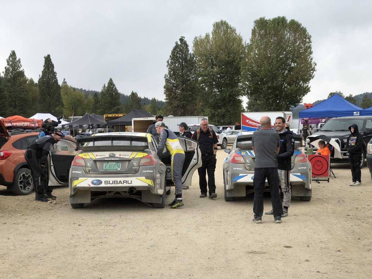 subarums_usa's tweet photo. .@PatrikSandell takes the lead - After stage wins on SS2 and SS3, #18Subaru (Sandell), has pulled into the lead and now hold a 12 sec advantage over #75Subaru. Both cars are back in Service in Idaho City now. 

via https://t.co/oaNeeusf0U #IdahoRally18 #SubaruRally @ARA_Rally https://t.co/DgrqgHUG1K