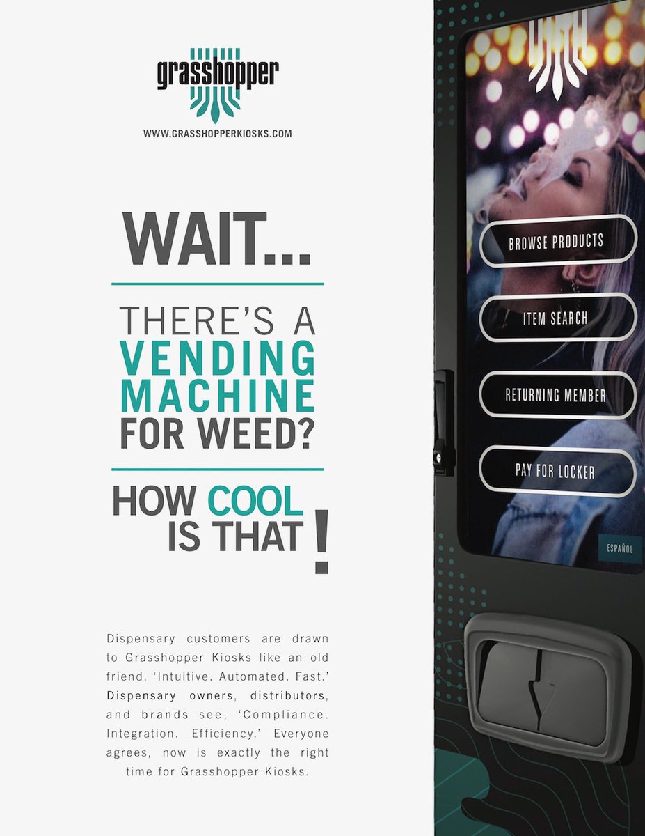 Didn’t get the memo? No worries, we got you covered! 🦗grasshopperkiosks.com 
#GrasshopperKiosks
#WaitingInLineSucks
#dispensary
#OutTheDoorFaster
#SkipTheLine
#TouchScreen
#SoSoSoEasy
#VendingMachineForWeed
#HowCoolsThat
#OnlyCompliantKiosk
#CaliforniaKiosk
#CACompliance