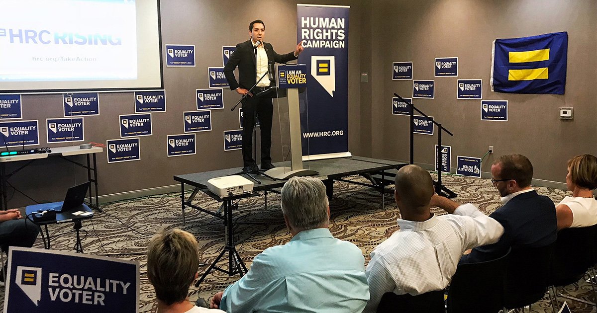 Nelson Araujo in Nevada with equality voters.