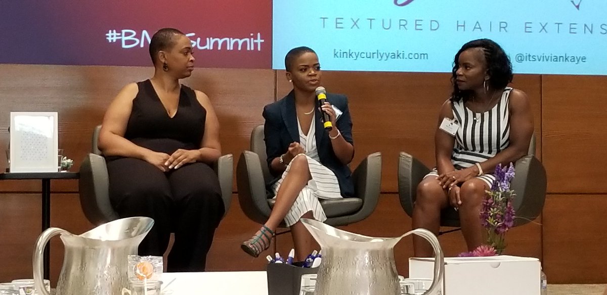 SocaMomDC's tweet photo. "She asked me 'do you have a years salary saved up?' I was like, "naw I don't have a year's salary saved up - you know what you're paying me?" 😂😂 - @WinnieElizabeth on what happened when she handed her boss her resignation letter. #bmcsummit https://t.co/eqOcxMvGyh