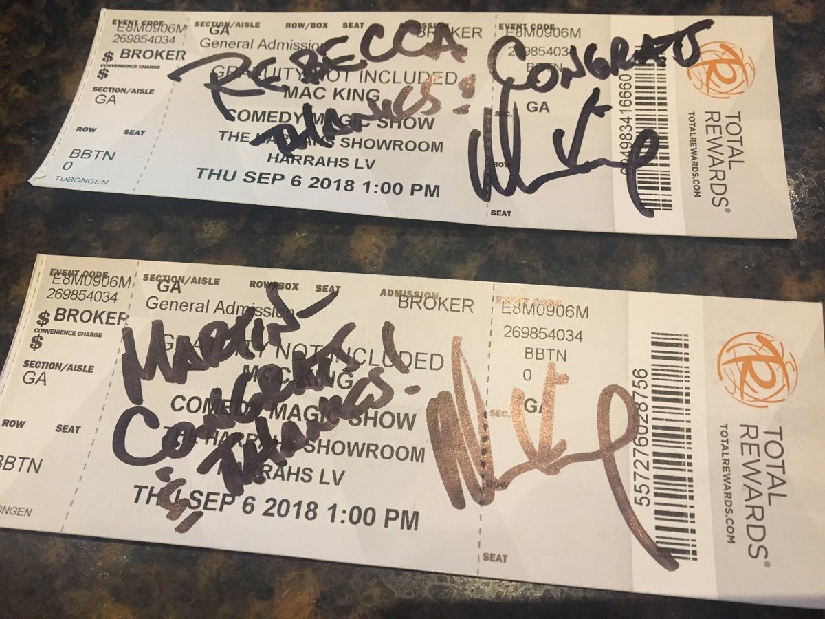 BeccaBiff's tweet image. Thankyou @MacKingShow The newlyweds loved your show @HarrahsVegas...can’t wait to come see you again 😀🥂👰🏻 #VegasWedding #LoveVegas #MacKing #GuineaPigLives