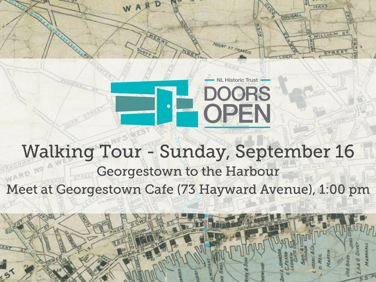Walking tour tomorrow! 🚶‍♀️🚶‍♂️ Join Grant Genova and Susan Stephen for a fascinating walk through St. John's, from Georgestown to the Harbour.