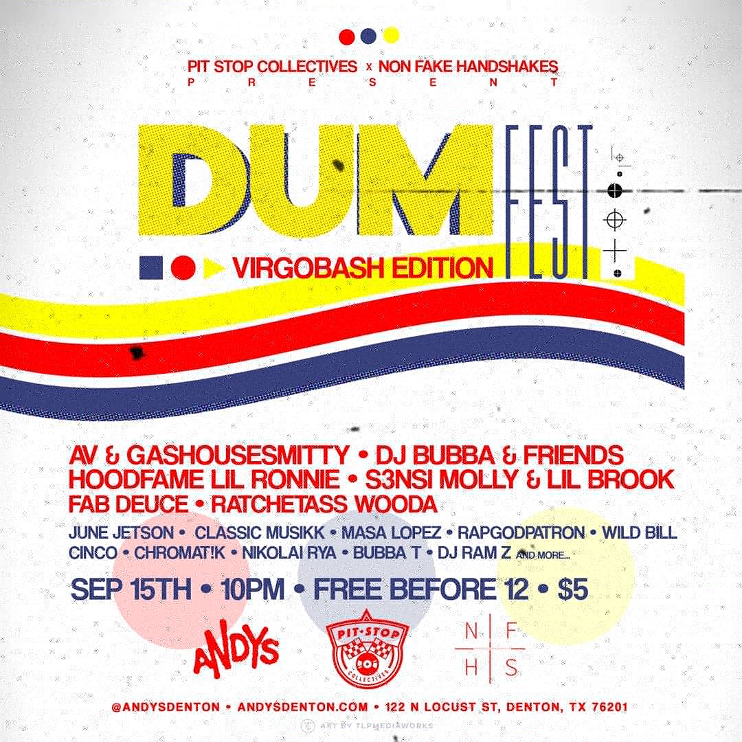 Bday part 2 tonight with <a href="/MillaDaMayor/">Diego LaFlare 🦊💰</a>.@iamdjbubba #virgobash5 <a href="/DUMFest/">Dallas Underground M</a> pop up. After Litt Bash . Free before 12 at Andy's Bar denton 122 n. Locust st