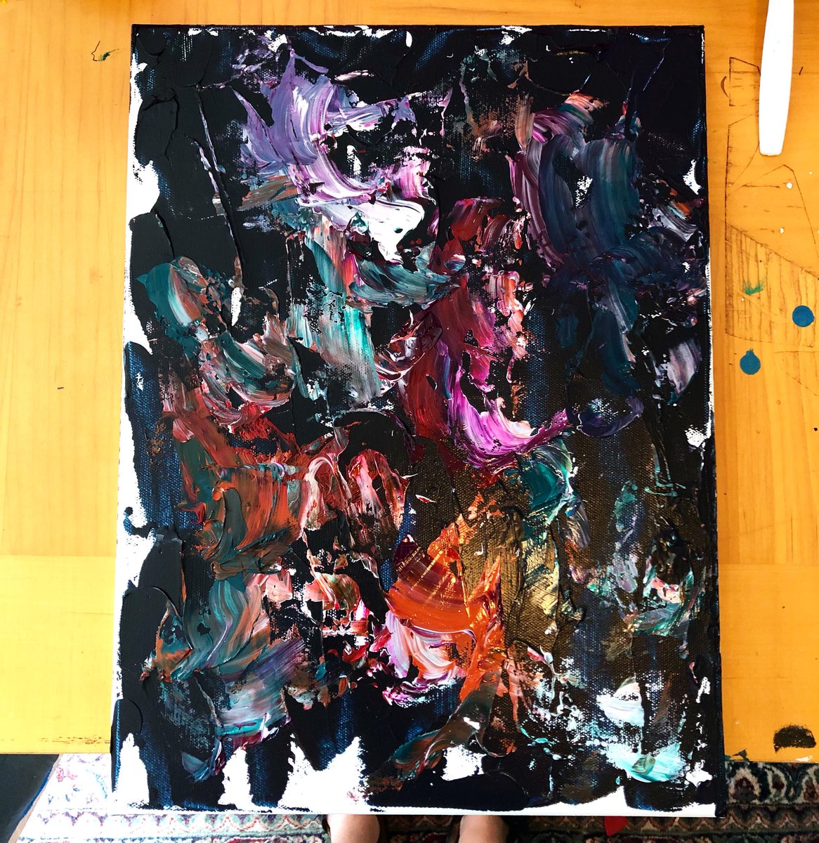 chelso67's tweet photo. Something abstract this way comes #painting #acrylics #ccoriginal #wallacks #canvas #saturdays #textures https://t.co/IyvkaSzH0f