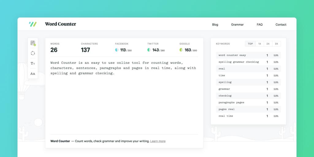 Worried about #writing errors? Don't hand in your draft until you've tried this. Count words and check grammar right in your browser, for free: buff.ly/2wXvD3Y #productivity