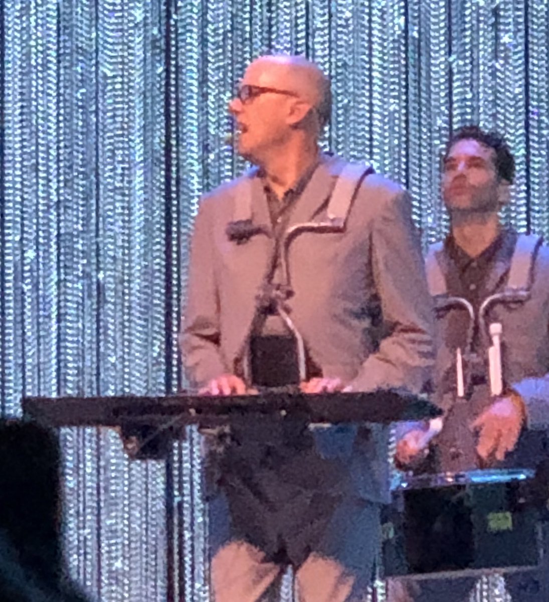 rycarey's tweet photo. Did not know @notthefakeSVP was playing keyboards for David Byrne.  #onceinalifetime @SportsCenter https://t.co/JgnQcA36FB