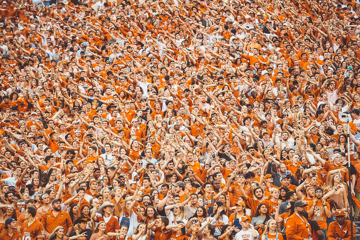 TexasFootball's tweet photo. Thank you to the best fans in the country! A new school record 103,507 at DKR tonight! #ThisIsTexas #HookEm https://t.co/U7DR8dSvlf