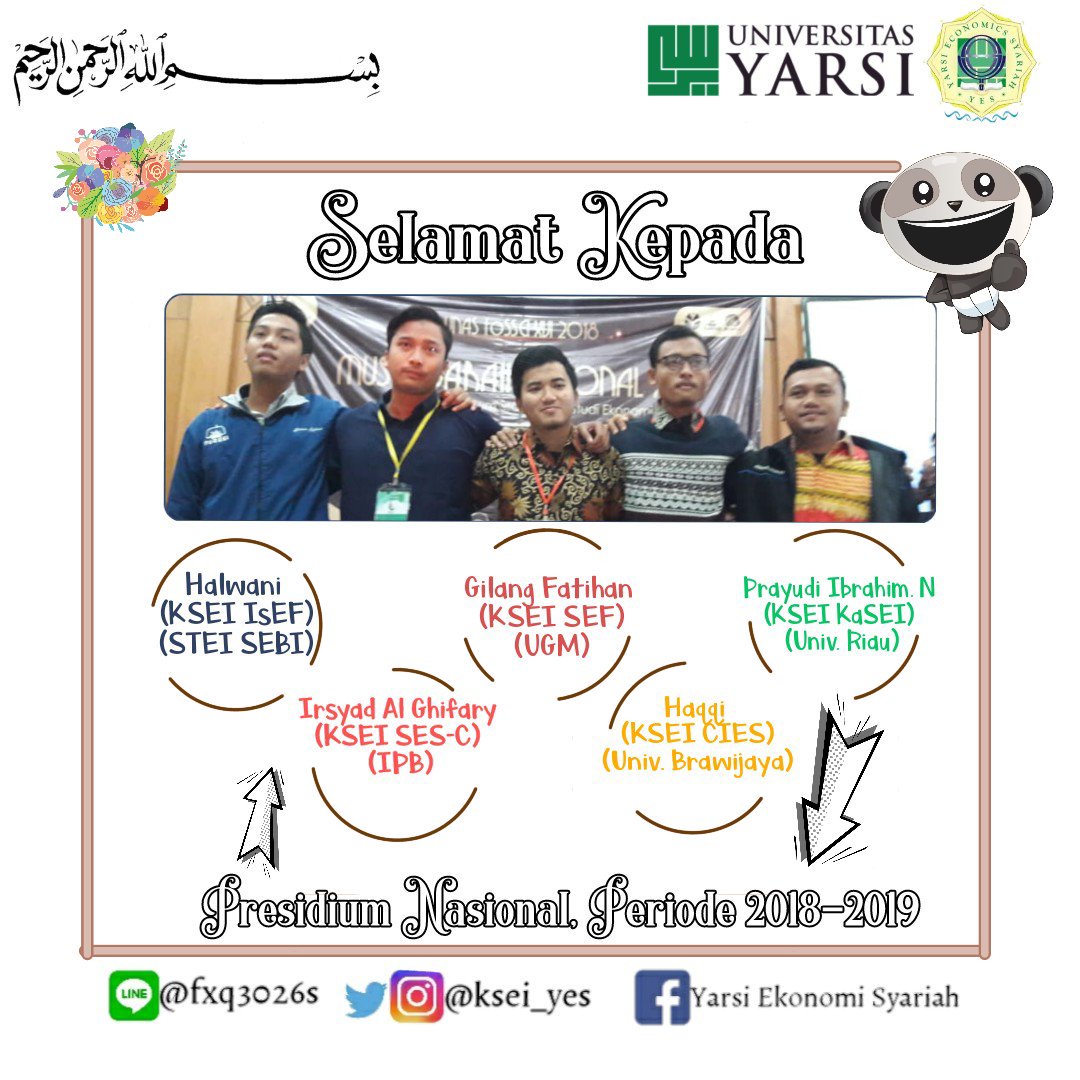 ---------------------------------------------
Contact us: 
Ig : <a href="/ksei_yes/">KSEI YES UYARSI</a>
Fb : Yarsi Ekonomi Syariah
Twitter : <a href="/ksei_yes/">KSEI YES UYARSI</a>
Line@ : @fxq3026s

#munasfosseixvi 
#munasdikotakembang #ekonomrabbanibisa
#eksyarmilikbersama 
#respecteachother 
#strivetogether 
#beranihalal