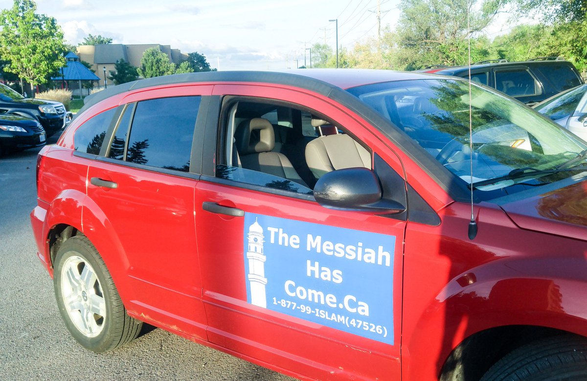 AMYACanada's tweet photo. Tomorrow, hundreds of Muslim Youth from all across the country will be driving in every major city displaying Messiah Has Come Car Magnets as it is time to let the world know that the long-awaited Messiah has arrived.
#MessiahHasCome
#Islam #Ahmadiyya https://t.co/iv1sROztLb