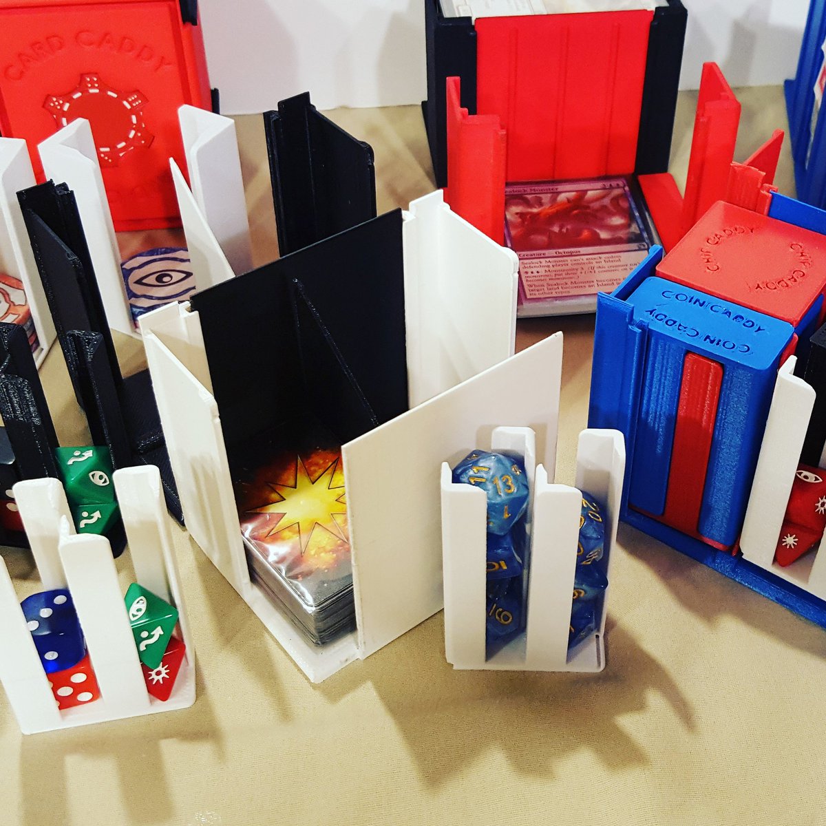 TheCardCaddy's tweet photo. Card Caddy Triple Decker coming to #kickstarter Sept 18th. Store your dice, tokens, chips and mini-cards with it awesome stretch goals! #cardgames #winning #bgg #tabletopgaming #game #games #tabletopgame #tabletopgames #cardgames #carddecks https://t.co/jhGc6Jwrz1