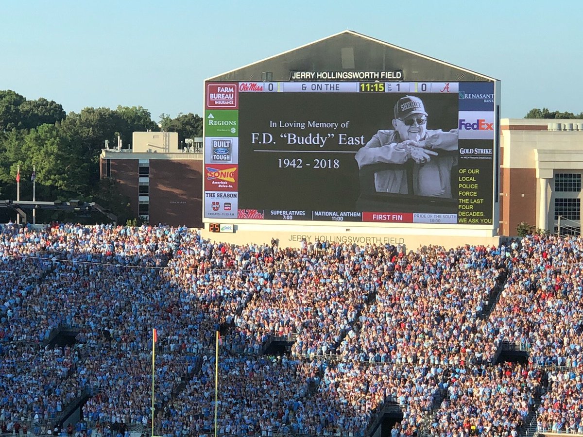Ole Miss showing respect. Class act thanks Ross Bjork #muchlove