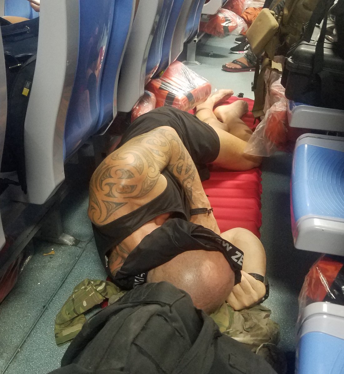 PeteBethune's tweet photo. One important skill to travel is to be able to sleep anywhere.
#earthrace #earthraceconservation #captainpetebethune #petebethune #coffeewithcaptainpete #travel #traveltechniques #sleep #rest #ferry #boat #plane #sleepanywhere https://t.co/P7oIfVezwA