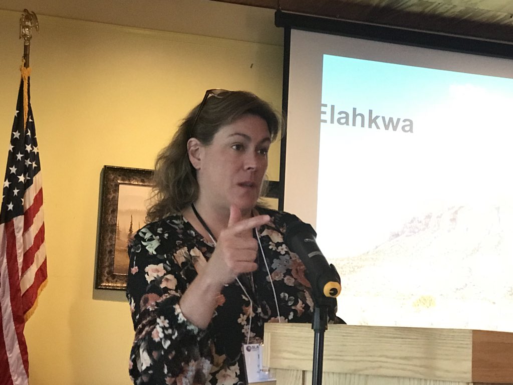 mmkhlava's tweet photo. Heather Kotula wraps up the first SLA Route 66 Chapter Road Trip Symposium in Greer AZ.  Great talks!  Wonderful location.  #slarte66 https://t.co/6zVCsICRDo