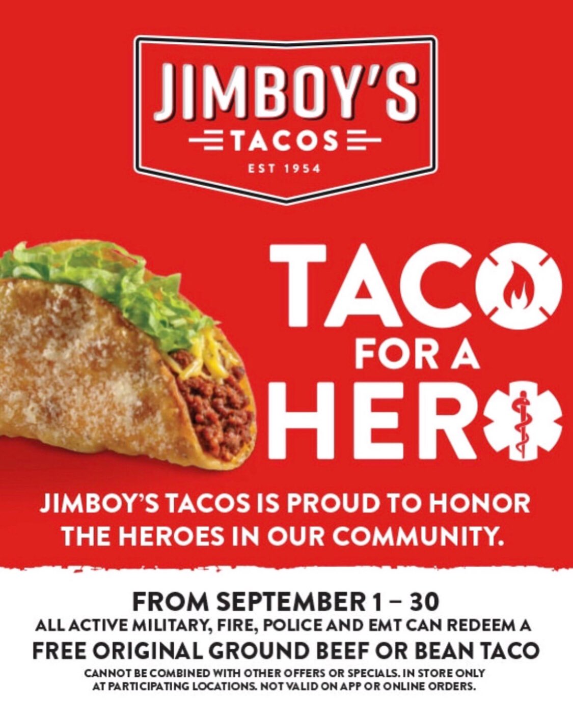 Jimboy's Tacos on Twitter "Don’t that we are honoring the
