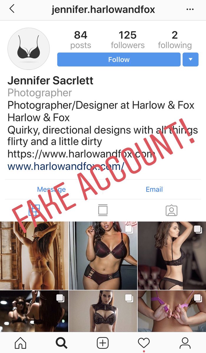 harlowandfox's tweet image. WARNING We’ve become aware of models being contacted via Instagram and also now email from a Gmail account, from someone claiming to be us and offering “auditions” - this is a SCAM. If you receive an email, report the account to Gmail, and do not fill in any application form.
