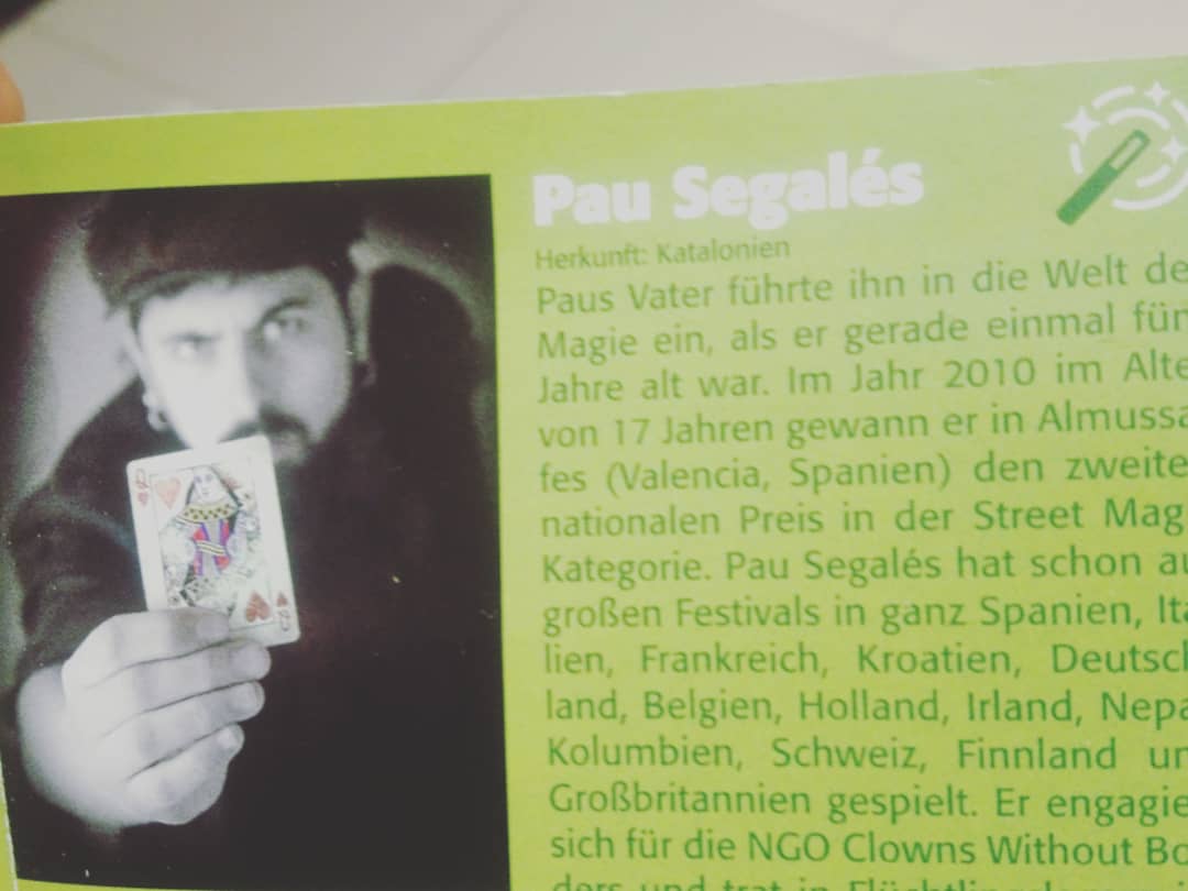 Premi al millor espectacle de màgia al Festival Straßen Zaubert a Weilheim (Alemanya)

Premio al mejor espectáculo de màgia en el Festival Straßen Zaubert en Weilheim (Alemanya)

Award to best magic show in Straßen Zaubert Festival in Weilheim (Germany)