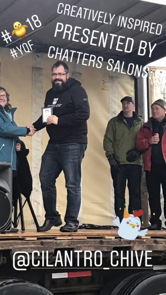 UrbanSpiritsRD's tweet photo. Congrats to @cilantro_chive for winning best wing in the Signature and Creatively inspired categories!
Thanks to our sponsors of this category @ChattersHair and @RBC
#WingFest2018 https://t.co/86tdEDOLn9