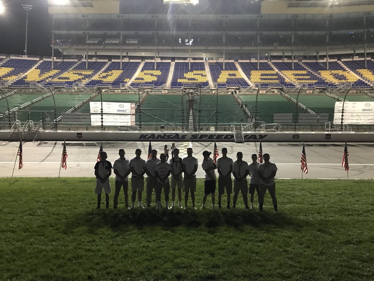 BaseballValley's tweet photo. MVC wrapping up the American Royal BBQ at the Kansas Speedway #valleywillroll #gettothebus https://t.co/uIb464HASP