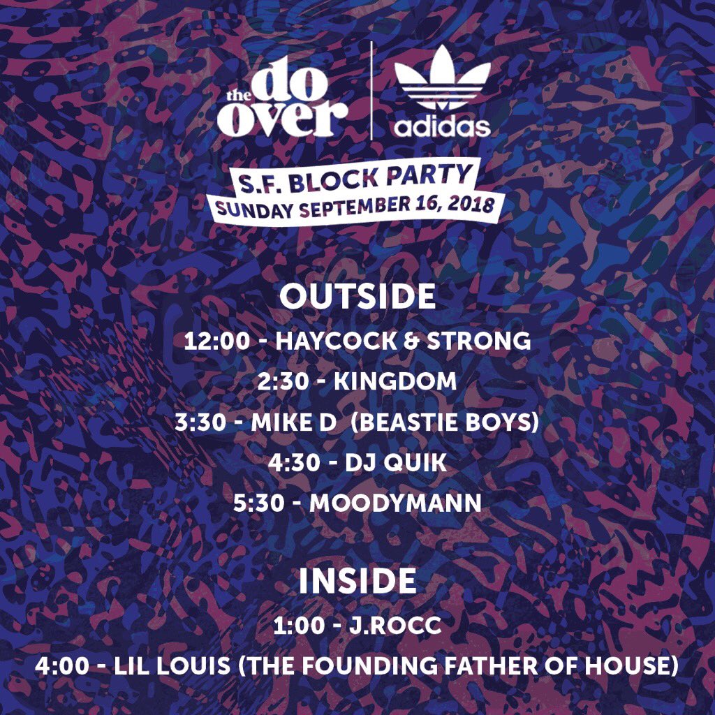 wex1200's tweet photo. #DoOverSF BLOCKPARTY 9.16.18 @Do_Over @adidasoriginals @Jamie_Strong @haycoxxx https://t.co/45yj184KmE