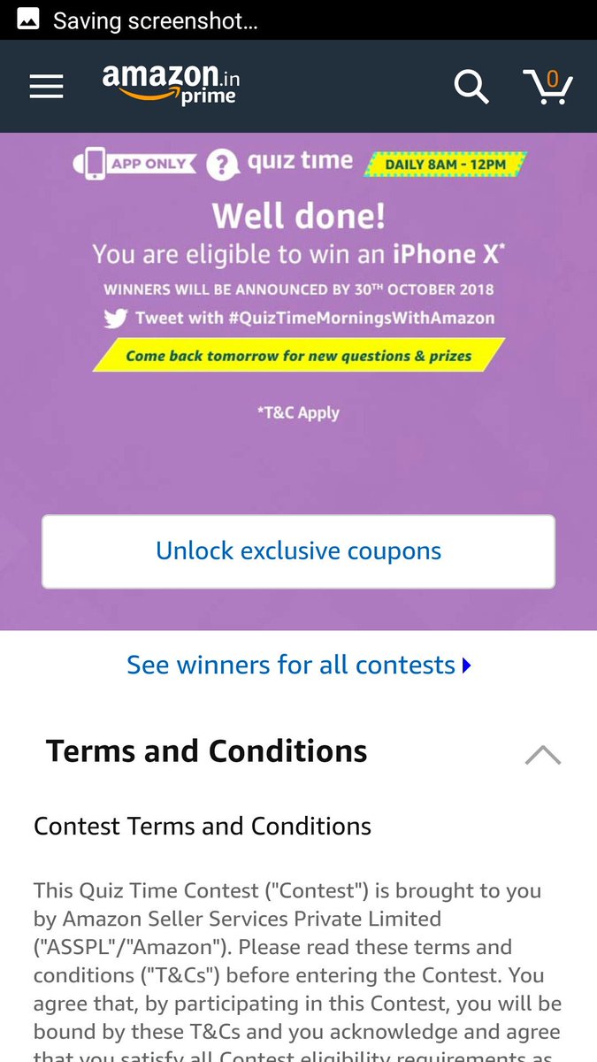 #QuizTimeMorningsWithAmazon...Hope this time I got a prize
