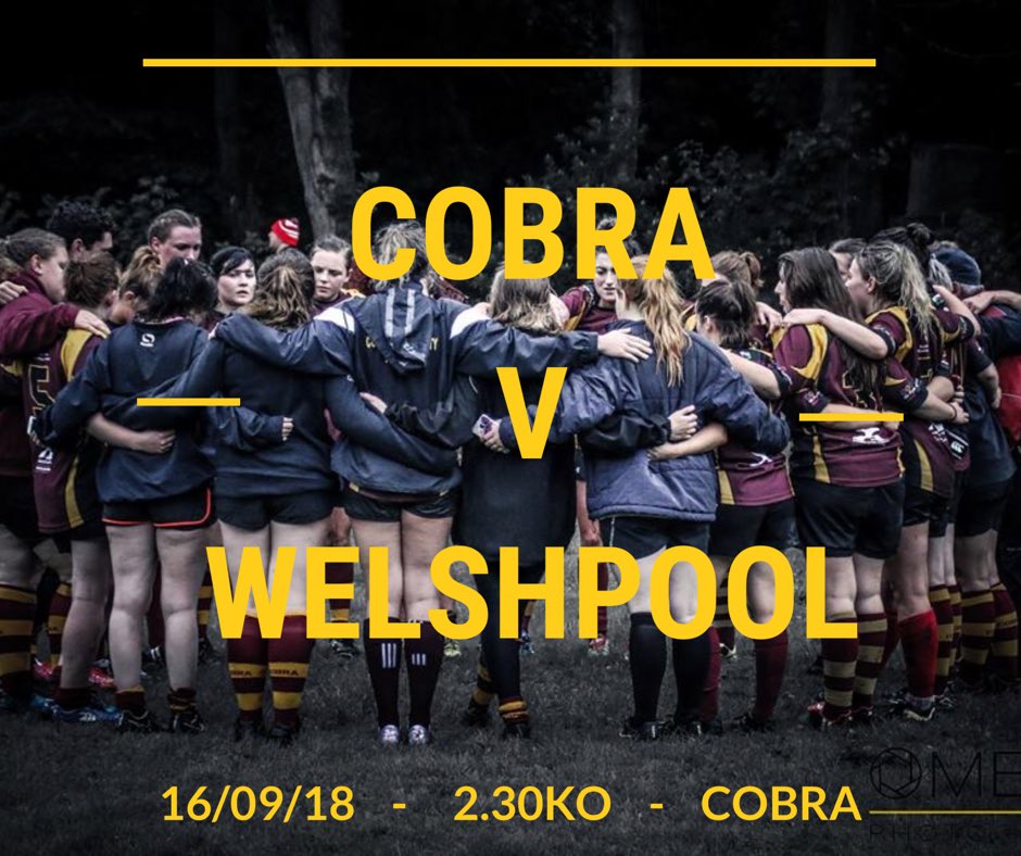 COBRA Ladies (@ladiescobra) on Twitter photo First game of the season today in the #GameOnLeague !! We will be welcoming <a href="/WpoolLadiesRFC/">Welshpool Ladies RFC</a> to the club house! Good luck to all other teams playing today !! πͺπΌππ First game of the season today in the #GameOnLeague !! We will be welcoming <a href="/WpoolLadiesRFC/">Welshpool Ladies RFC</a> to the club house! Good luck to all other teams playing today !! πͺπΌππ