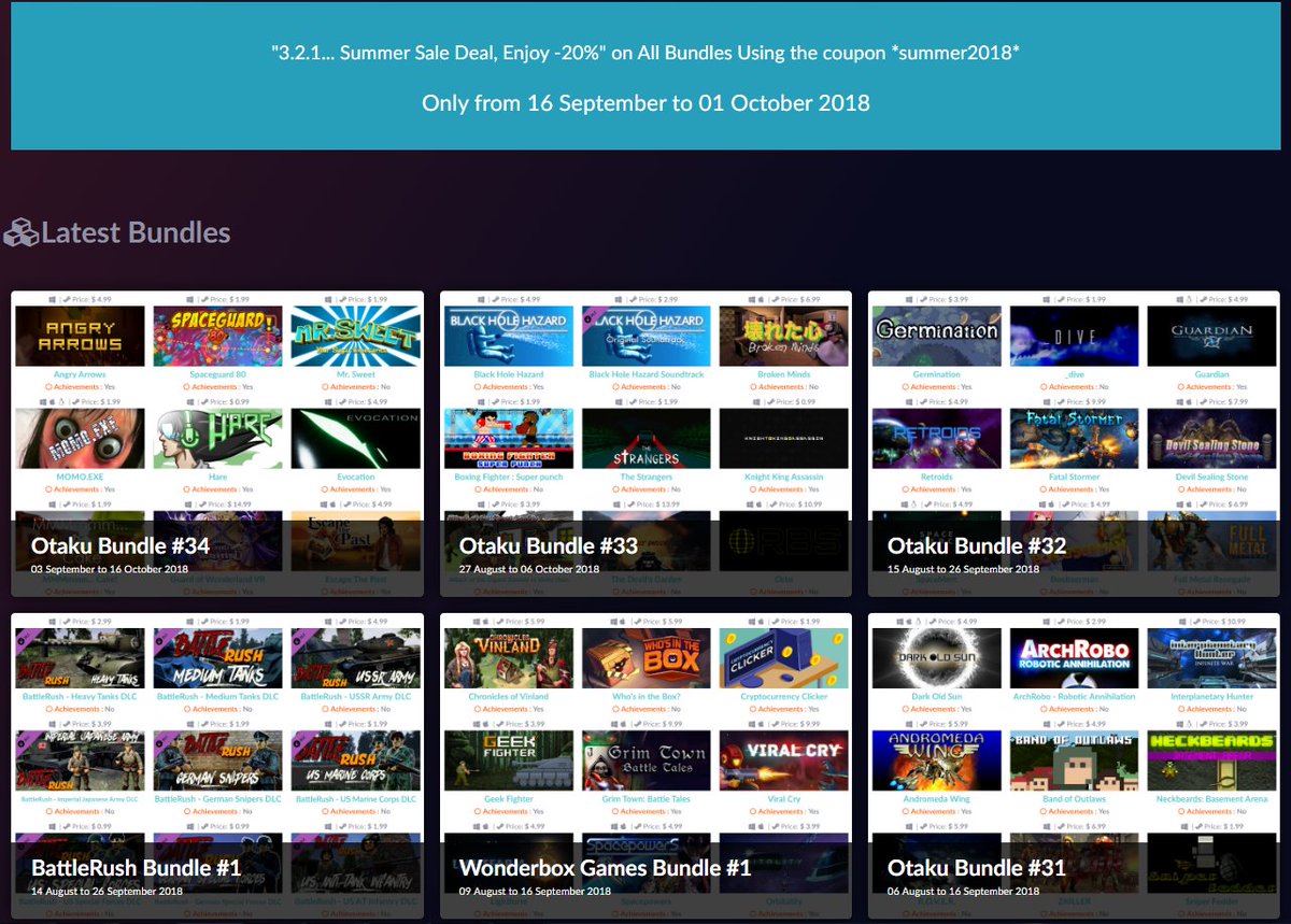 [SUMMER SALE] "3.2.1... #SUMMERSALE Deal" Enjoy -20% on All #Bundle *Only from 16 September to 01 October 2018* gogobundle.com   &amp; otakubundle.com #steam #game #indiegame #indiedev #deal #SteamSummerSale #videogames