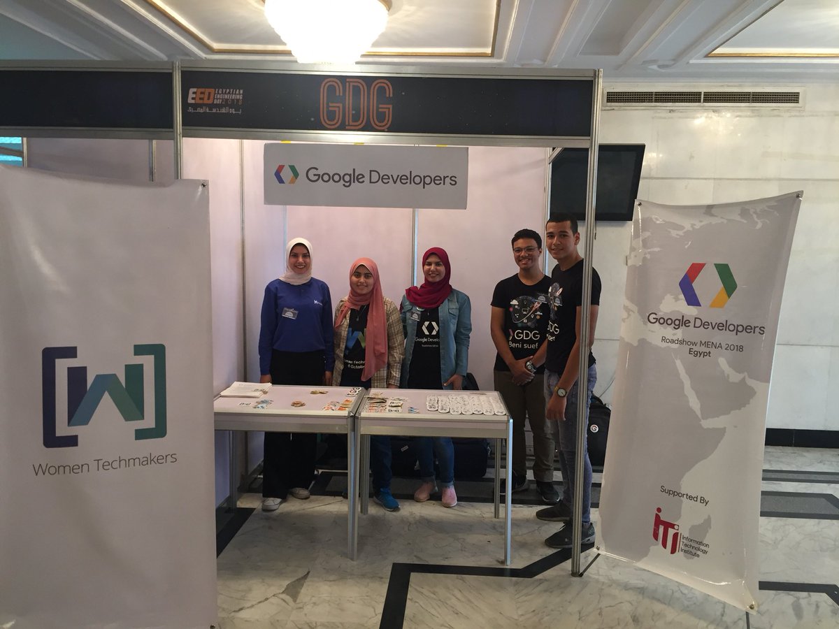 sobhydo's tweet photo. Don’t forget to pass by #GDGEgypt booth to know more about @WomenTechmakers & @gdg programs and meet our organizers at #EED2018 #Day2 #GDGMENA #WTMMENA #GDGMENIA #GDGISMAILIA https://t.co/nBGaPTsWnu