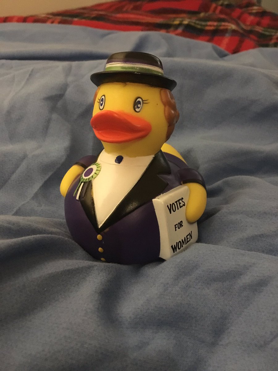 _hannah1991's tweet photo. Shout out to my brother for a truly excellent gift. #suffraduck 💟💚 https://t.co/Qr2OAOysva
