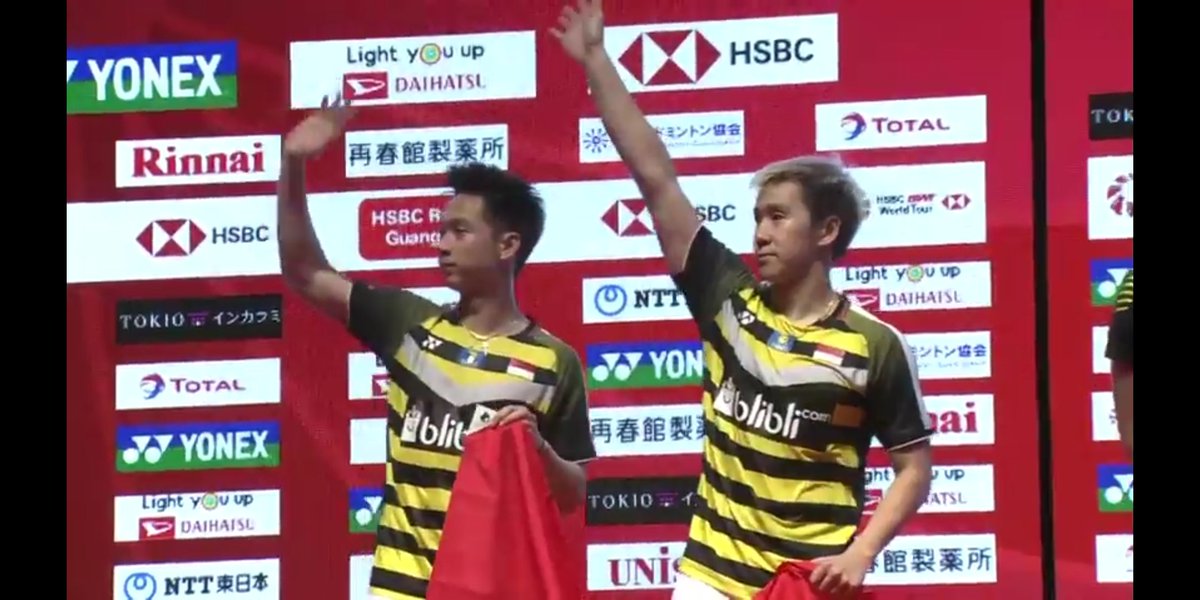 FlashScoreID's tweet photo. UPDATE! #FinalJapanOpen 🏸🏸
Perwakilan Indonesia Marcus/Kevin berhasil mempertahankan gelar #JapanOpen setelah mengalahkan Li/Liu wakil dari China. 🥇🥇

Selamat Marcus/Kevin, semangat terus!!! 💪💪

#Badminton #JapanOpenSuper750 #IndonesiaJuara https://t.co/TniNteLAkc