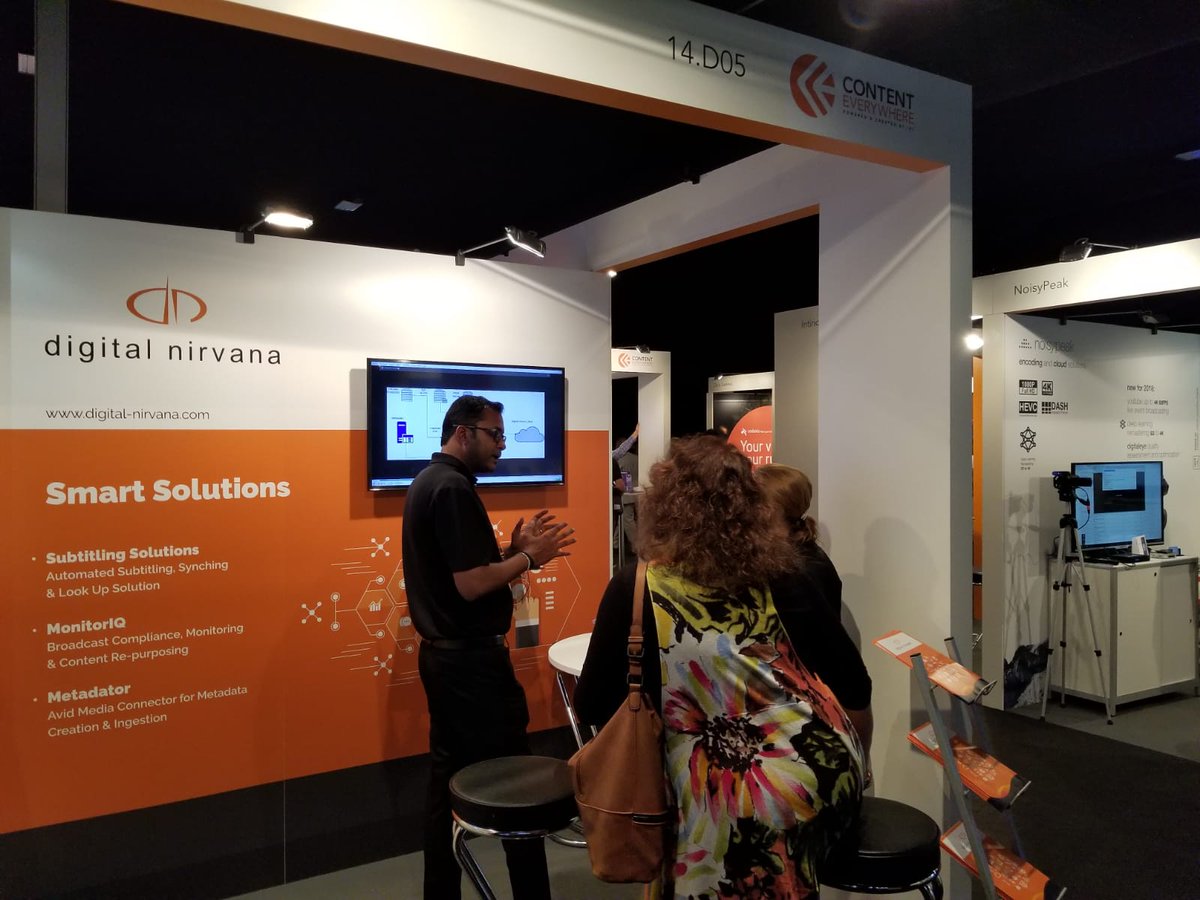 Digital_Nirvana's tweet photo. Here is a glimpse of #DigitalNirvana, exhibiting @IBCShow 2018.
#IBC #Amsterdam #IBC2018 #Metadator #Subtitling https://t.co/NrCxhrtHWx