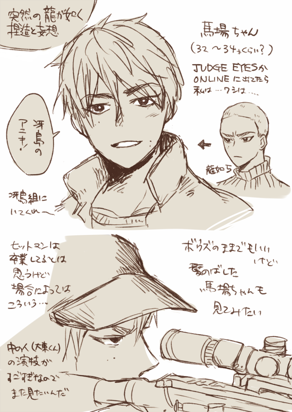 かなり かなり久しぶりに描いた龍が如くの馬場ちゃん 突然のらくがき 捏造と妄想で Westの漫画