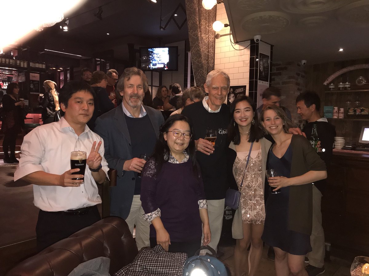 EyeDaisyShu's tweet photo. Had such a blast at Frank Giblin’s retirement party at Northern Whig bar in Belfast! Sad that this was his final @iserworld meeting! It was so great to see lens researchers from all over the world come to celebrate his amazing 40+ year career 😊🎉 #phdchat #iser2018 #scicomm #phd https://t.co/M8HxOfn0xE