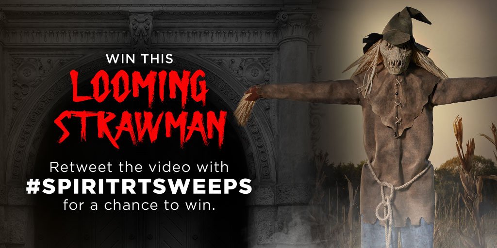 SpiritHalloween's tweet image. Snatch up this #prize before he swoops in to get you! RT w/ #SpiritRTSweeps to enter for a chance to win the #LoomingScarecrow: ms.spr.ly/6019rApFD