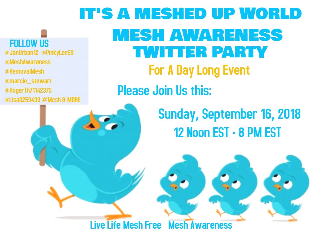 Please join our #Worldwide #MeshAwareness #Campaign on #Twitter Someone you know may need our #Help #Support #Information on #SurgicalMesh #Hernia #PelvicOrgan #Mesh #Implants #SundayMotivation #SundayMorning #SundayTODAY Hope for a Mesh Free World