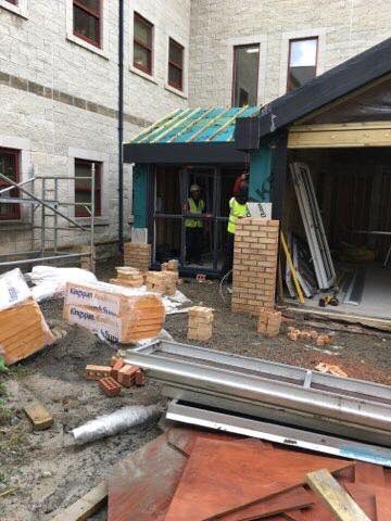 bridgethegapim's tweet photo. Wow - windows and brick piers at the BtG Pod! Nobles Hospital Organic Construction Solutions Architecture in Mann ❤️ https://t.co/UvTnuKhw8e
