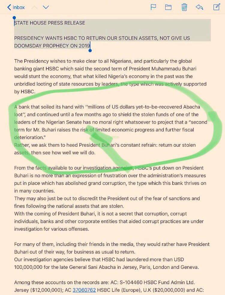 Tinubufrontier's tweet photo. [ PHOTO NEWS ]

The truth behind doomsday predictions by HSBC Bank. Truly, it's no longer business as usual, courtesy of the Buhari led APC administration. Kudos! @deleyewilliams @HSBCUKBusiness @HSBC @WorldEconomics @TheEconomist @cenbank @anticorruption @TransparencITng https://t.co/yAp4uehjLR