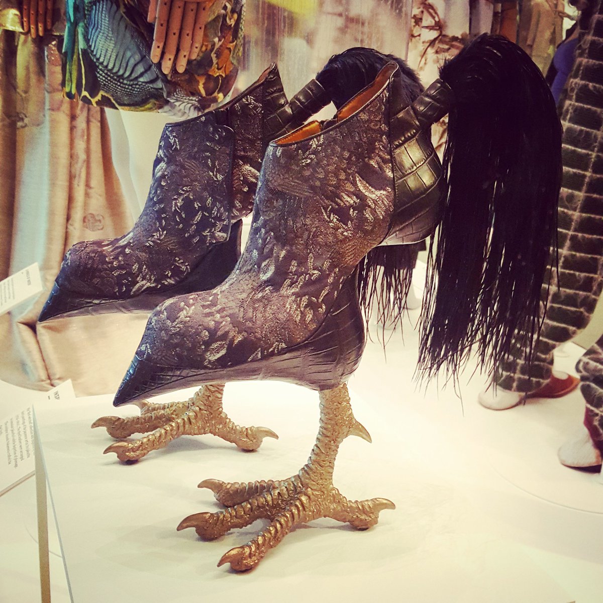 I would cheerfully wear these #shoes every day for the rest of my life. 
#fashionedfromnature #exhibition @V_and_A
#fashion #nature #fashionedfromnatureexhibition #victoriaandalbertmuseum #victoriaandalbert #museum #London #birds #feet #show #couture #designer #vamuseum #vam