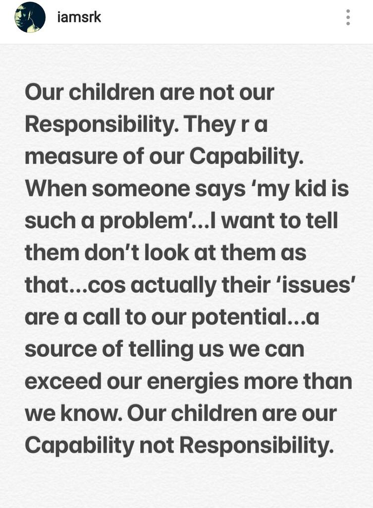 etimes's tweet image. .@iamsrk turns parent philosopher! #SundayMusing