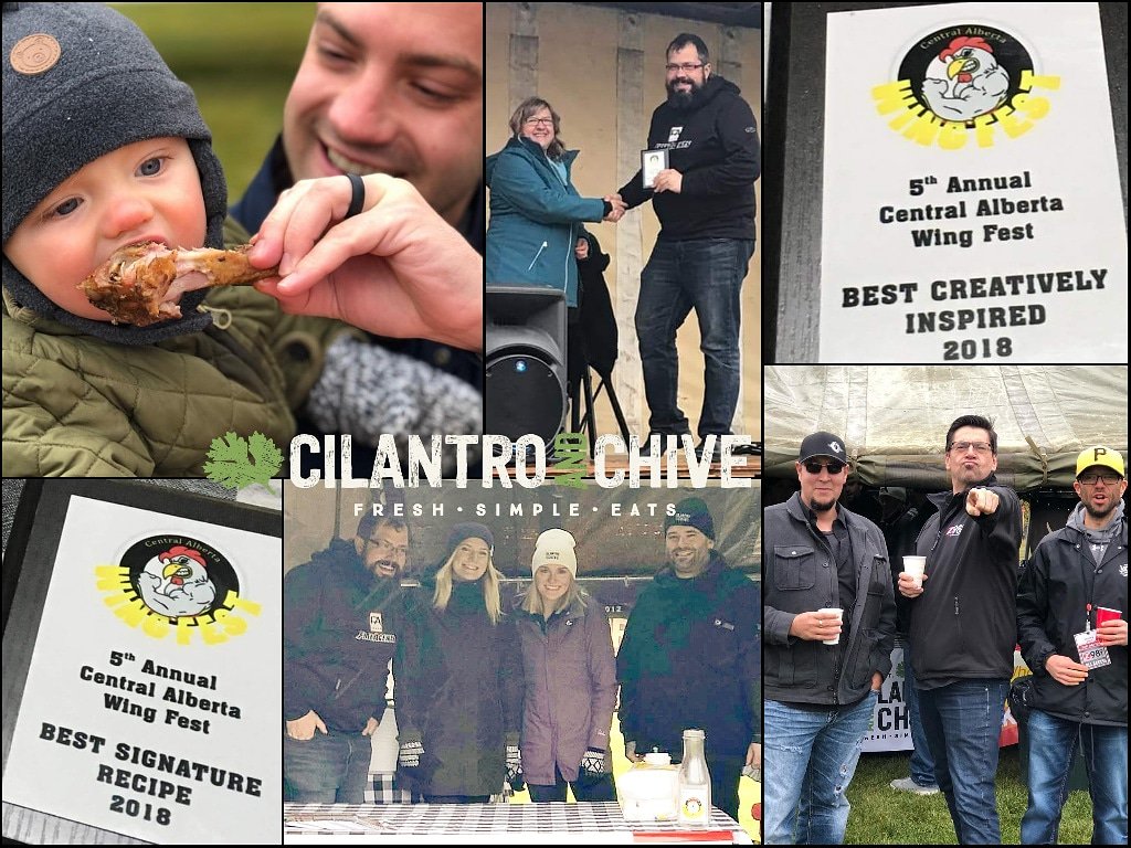 cilantro_chive's tweet photo. Winner Winner Chicken Dinner!🍗
Proud of our team representing us at Central Alberta Wingfest.
Showcasing Shane's "Pineapple/Jalapeño/Mint" & Julie's "Butter Chicken" Wings! 🏆
Try these new flavours on our FALL MENU that launches OCT 1st!
#WingFest2018
#EatLocal
#HECKYEAH! https://t.co/RyNL5sX83u