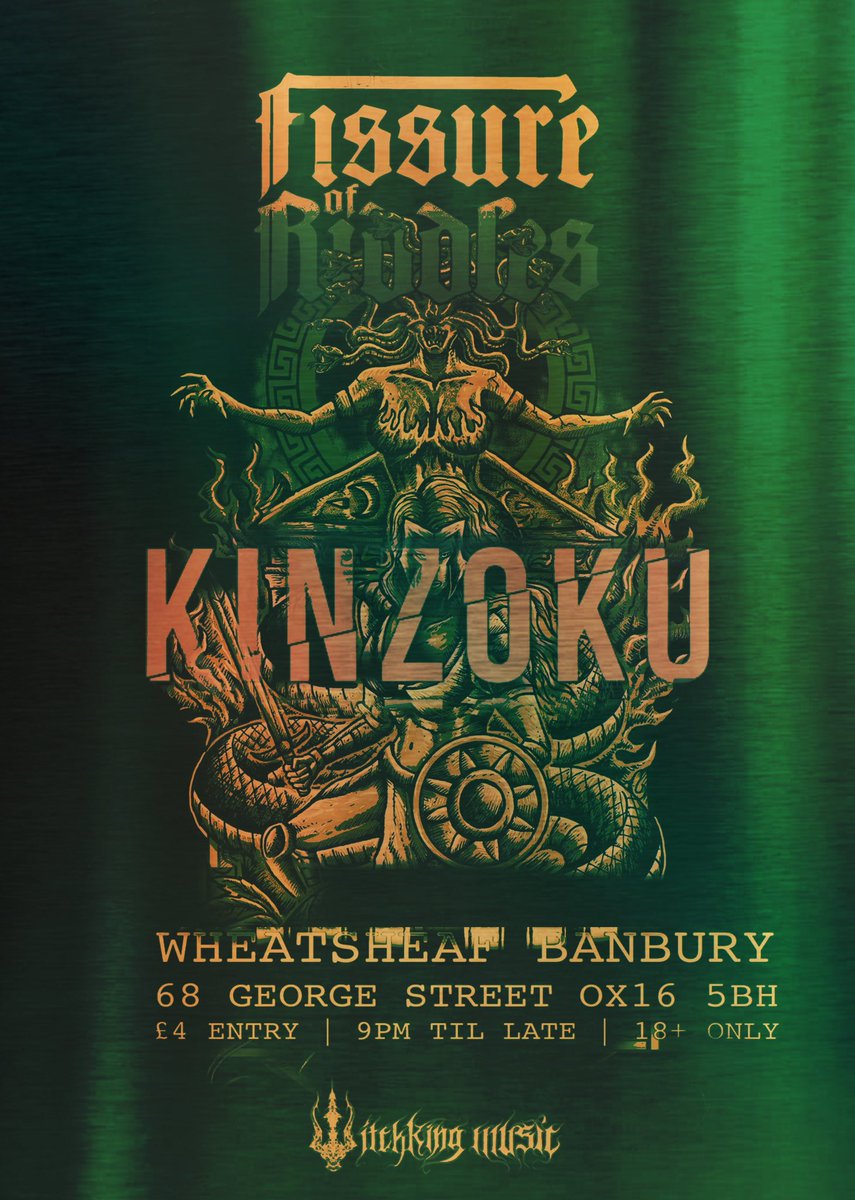 Wheatsheaflive's tweet photo. Going to be a heavy end of the weekend madness @FORbanduk #kinzoku who’s down?  @banburynews @Banburyshire @BanburyOldTown @JACKfmOxford  @banburysound https://t.co/NOOeStFuNv