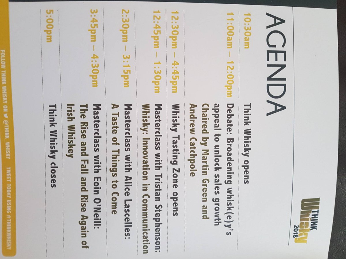 Think_Whisky's tweet photo. @TheDramTeam Hi @TheDramTeam, here's the agenda for the day. Looking forward to seeing you there! https://t.co/EtieI6WrMh