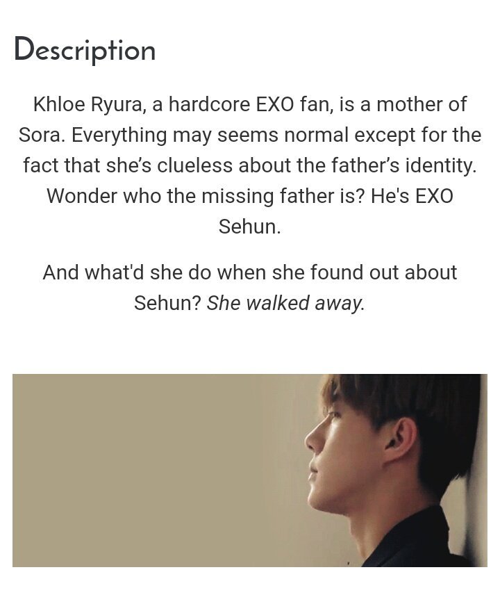 ReverieCompletedRomanceSehun x OCIts a story about a fangirl with her idol, Oh sehun  https://www.asianfanfics.com/story/view/746345/reverie-fluff-pregnancy-romance-originalcharacter-exo-sehun-kris