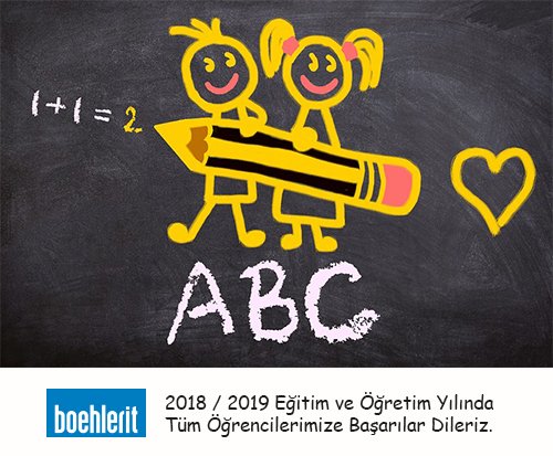 İçinde bulunduğumuz bilgi çağında çağdaş medeniyet seviyesini yakalamak ve endüstri ülkesi olabilmek, çocuklarımızı daha iyi eğiterek onları yarınlara hazırlamak hepimiz için kutsal bir görevdir.
#çocuklarımız #yenieğitim&amp;öğretimyılı  #boehlerittürkiye