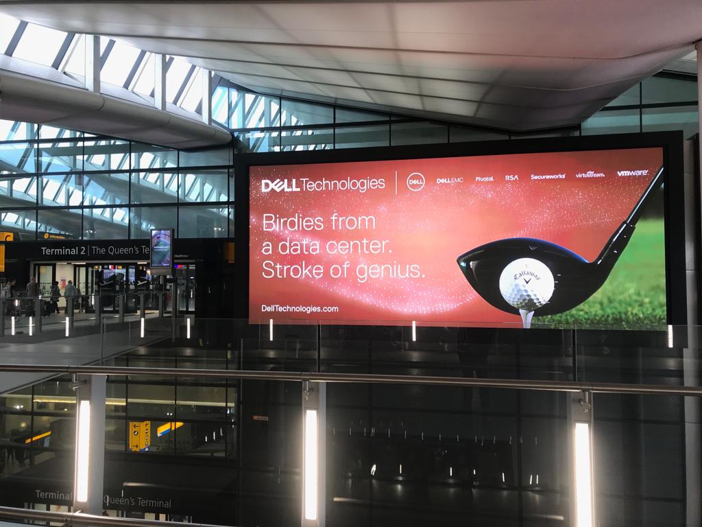 Great to see <a href="/DellTech/">Dell Technologies</a> welcoming passengers at the entrance of <a href="/HeathrowAirport/">Heathrow Airport</a> Terminal 2 #Iwork4Dell